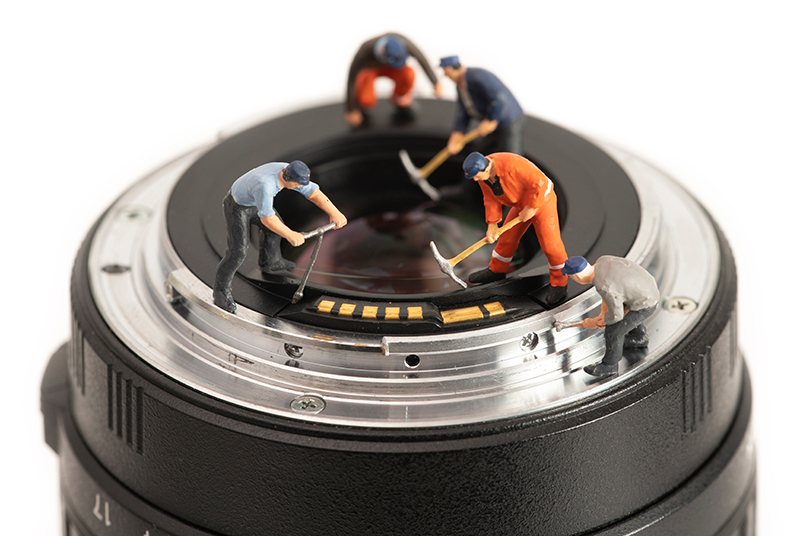 Miniature Repairmen Fixing A Camera Dslr Lens | Camera Repair Services In Lancaster, Pa | Perfect Image Camera